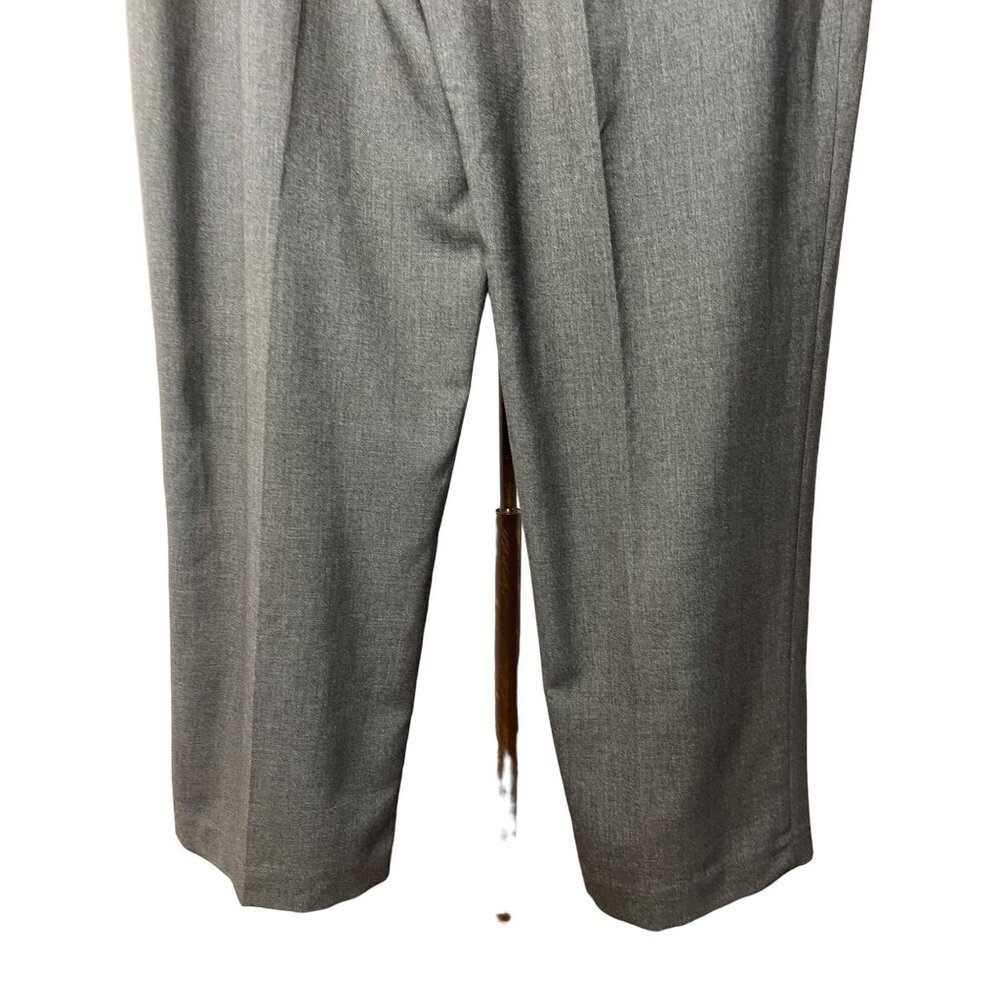 Counterparts Women's Dress Pants Size 14P Dark Grey Tummy Control Wide Leg Zip - Picture 7 of 11
